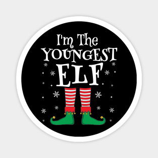 I'm The Youngest Elf Matching Family Christmas Pajama Shirt Magnet